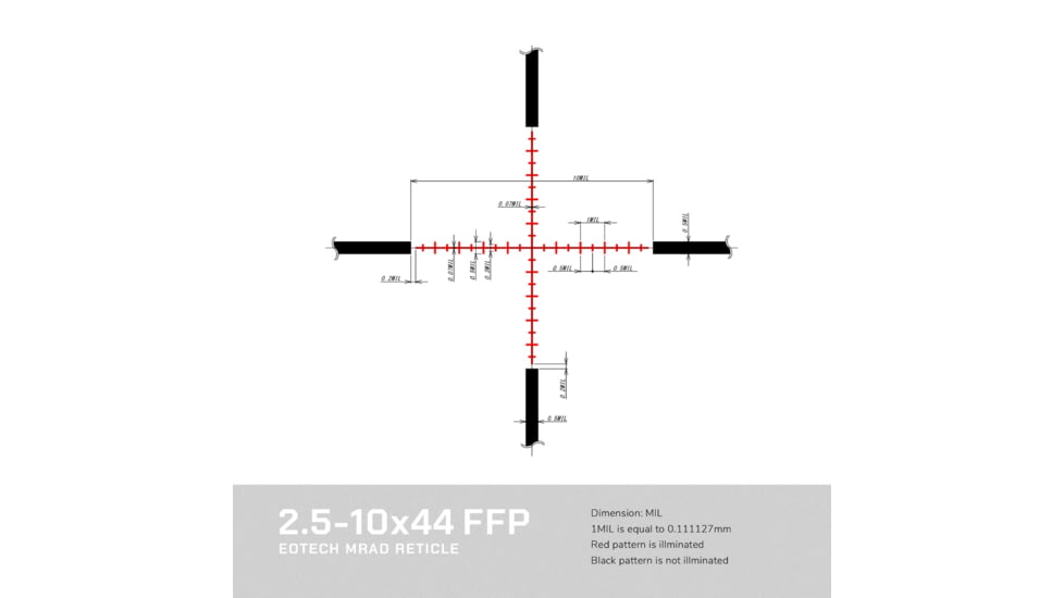 EOTech Vudu 2.5-10x44 FFP Precision Rifle Scope, MD1 Reticle, Black, VUDU.2-10.FFP.MD1