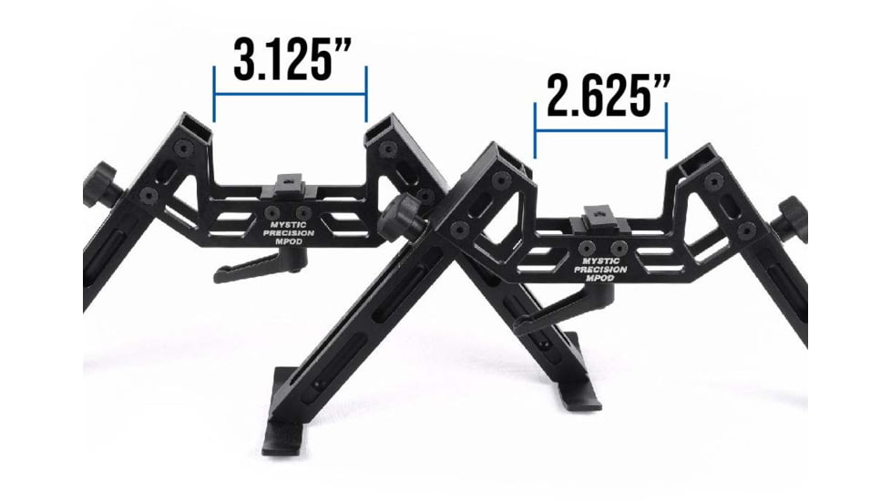 Evolution Gun Works Mystic Precision Bipod, MPOD Manufactured by EGW, 3.125in, Black, 32131