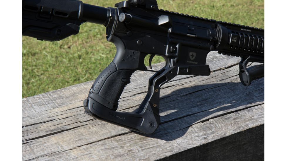 FAB Defense AR-15 Quick Deployment Bipod with an Integrated AGR-43 Pistol Grip, Black, FX-ARPODB