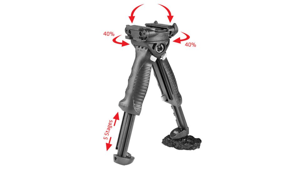 FAB Defense Gen-II Tactical Pivoting QR Vertical Foregrip w/ Integrated Bipod, FX-TPODG2B