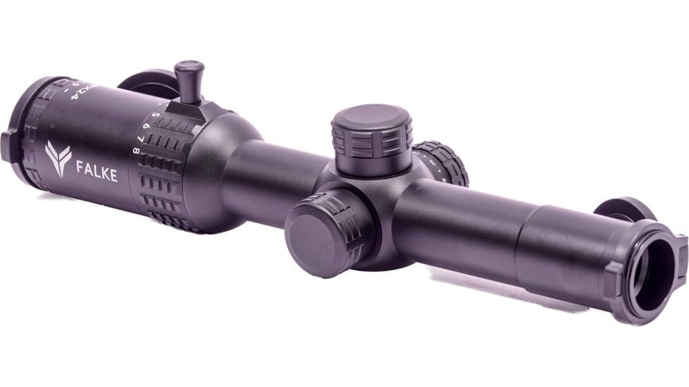 Falke TAC 1-8x24mm Rifle Scope, 30mm Tube, Second Focal Plane, MilDot Reticle, Black, One Size, FAL32-0026