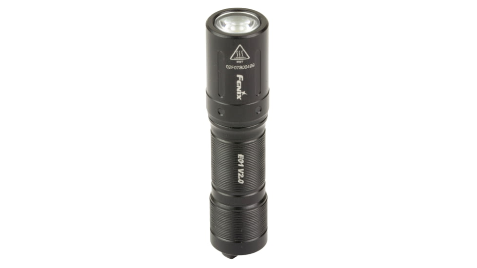 Fenix E01 V2, Flashlight, White LED, 100 Lumens, 2.62 Long, Anodized Finish, Black, Includes 1-AAA Battery