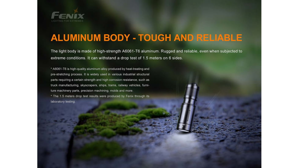 Fenix E02R Rechargeable EDC Flashlight, Black, E02RG2BK