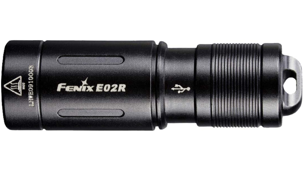 Fenix E02R Rechargeable EDC Flashlight, Black, E02RG2BK
