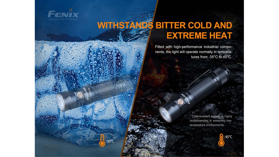 Fenix E35 V3.0 3000 Lumen Flashlight, Black, E35V3BK