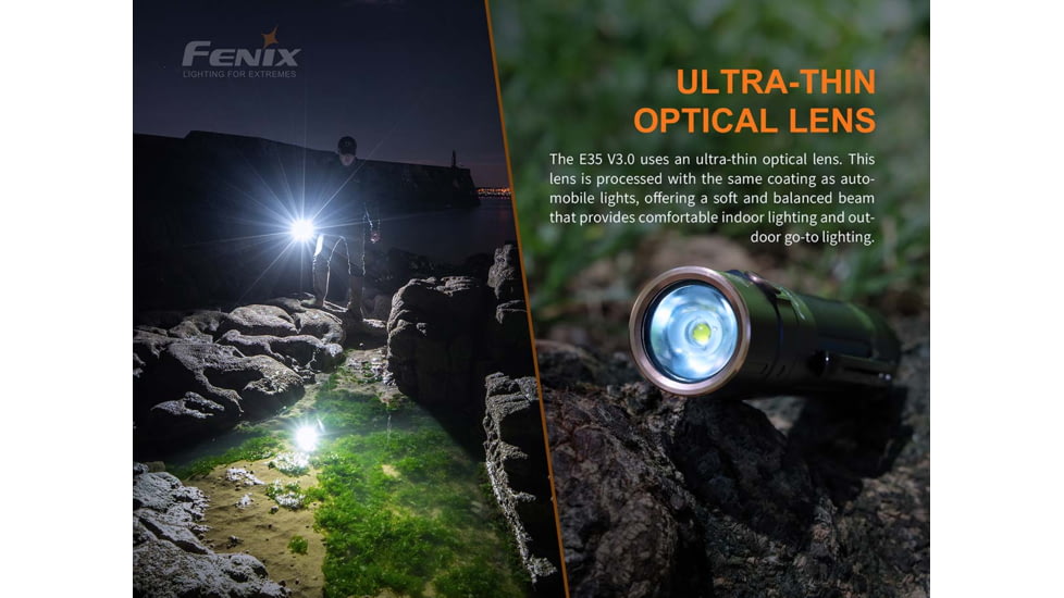 Fenix E35 V3.0 3000 Lumen Flashlight, Black, E35V3BK