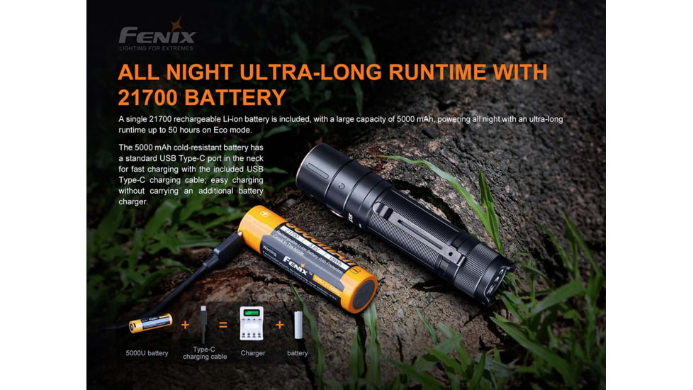 Fenix E35 V3.0 3000 Lumen Flashlight, Black, E35V3BK