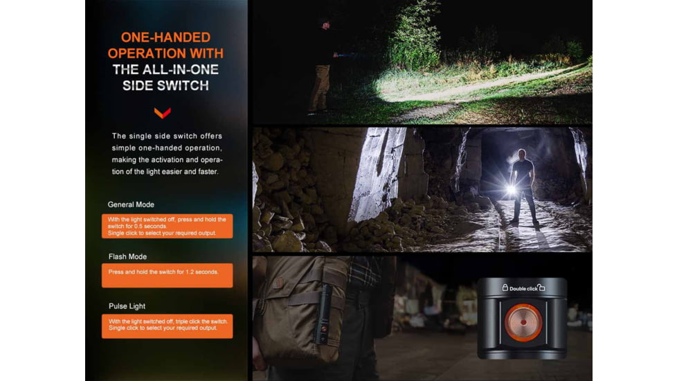 Fenix E28R V2, Flashlight, White LED, 1,700 Lumens, 4.76 Long, Anodized Finish, Black, Includes Rechargeable 18650 and USB Type-C Charging Cable