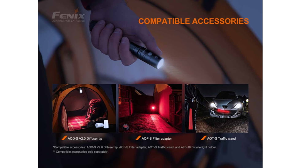 Fenix LD22 V2, Flashlight, White LED, 800 Lumens, 5.83 Long, Anodized Finish, Black, Includes Rechargeable 1600 mAh Battery and USB Type-C Charging Cable