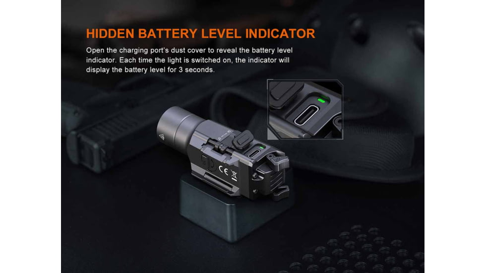 Fenix Lighting GL19R V2.0 Lithium Ion 1200 Lumens Luminus SFT25R LED Flashlight, Black, GL19RV2BK