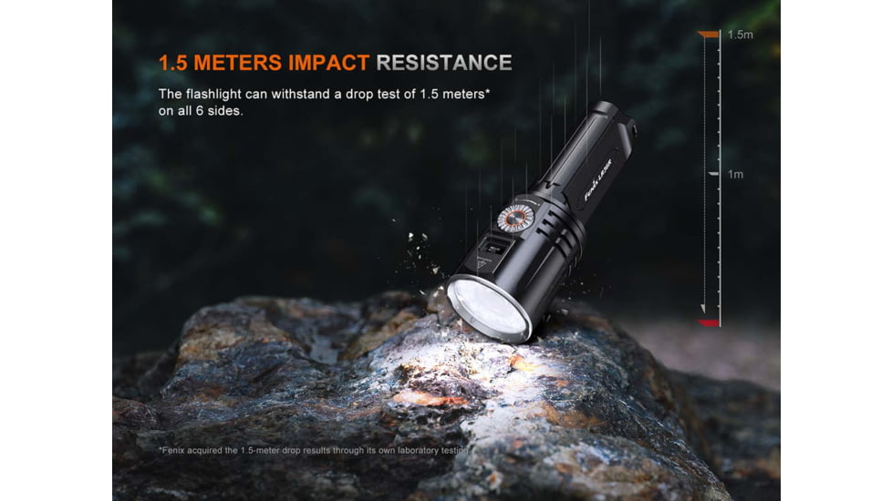Fenix Lighting LR36R Lithium Ion 10000 Lumens Luminus SST 25 LED, CT1-Mini Laser Flashlight, Black, LR36RXBK