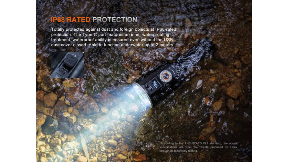 Fenix Lighting LR36R Lithium Ion 10000 Lumens Luminus SST 25 LED, CT1-Mini Laser Flashlight, Black, LR36RXBK