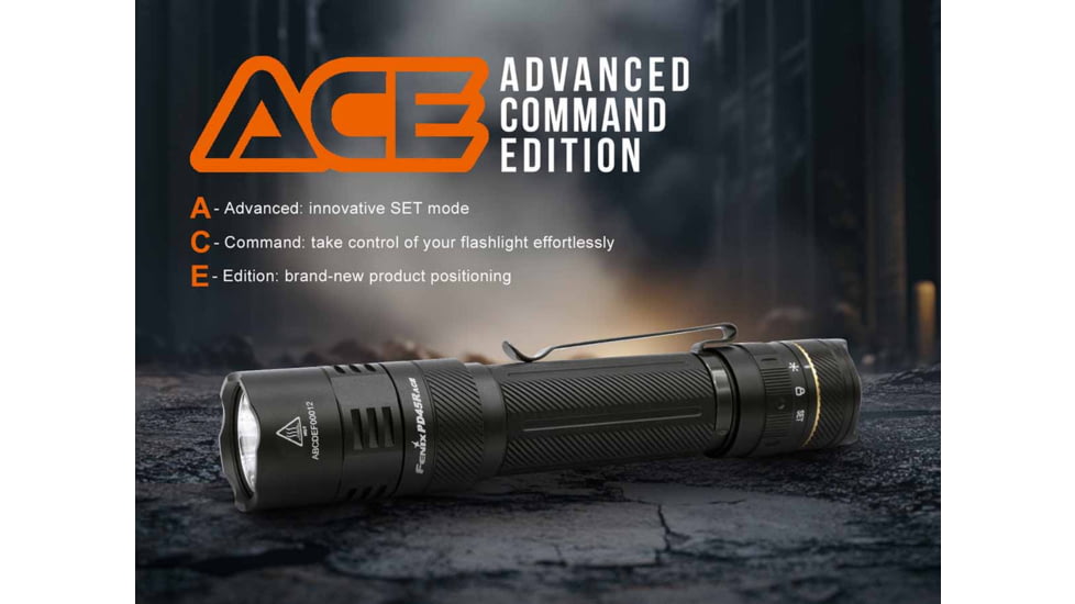Fenix Lighting PD45R ACE Lithium Ion 3200 Lumens Luminus SFT-70X-WS65-H2-H1652 LED Flashlight, Black, PD45RACBK