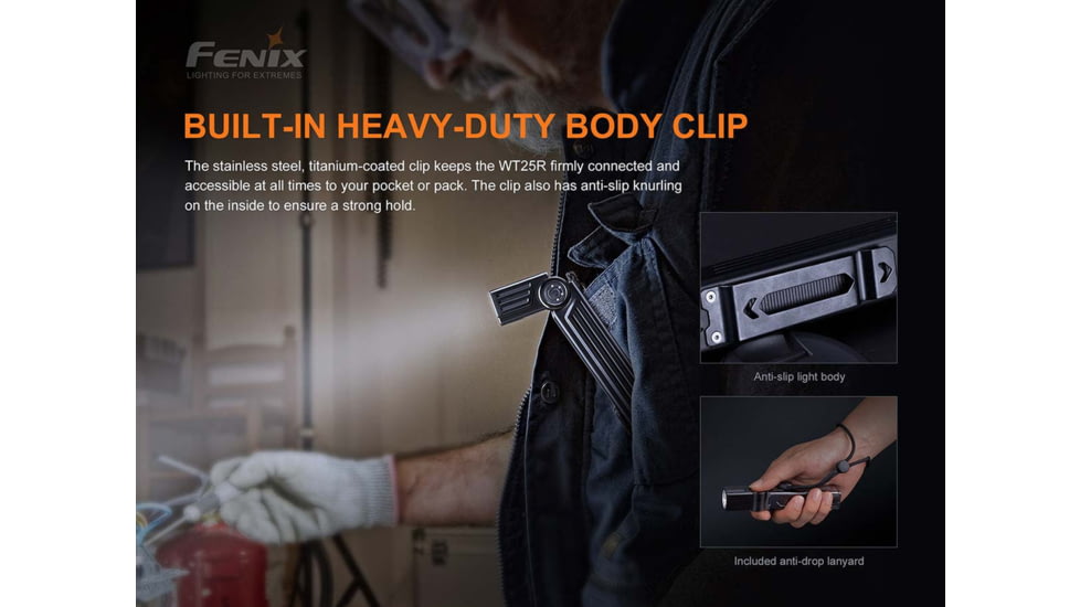 Fenix Lighting WT25R Lithium Ion 1000 Lumens CREE XP-L HI LED Flashlight, Black, WT25RXBK