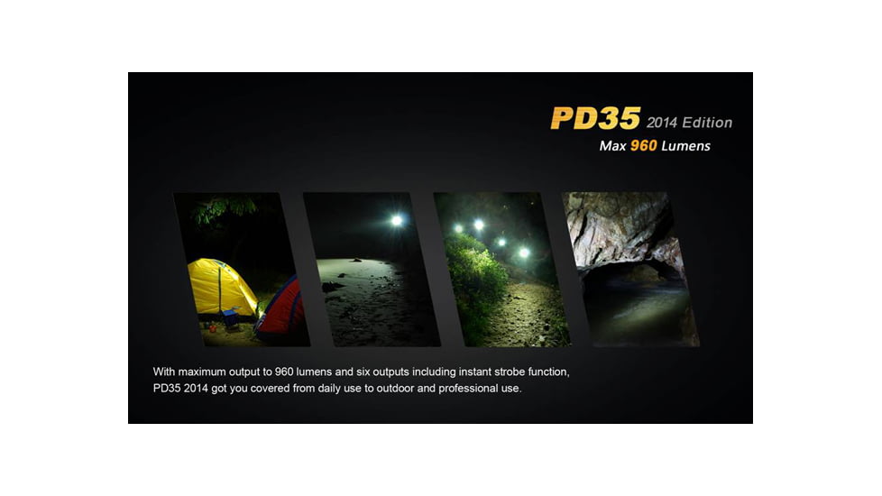 Fenix PD Series 960 Lumens Flashlight, Black PD35XLBK