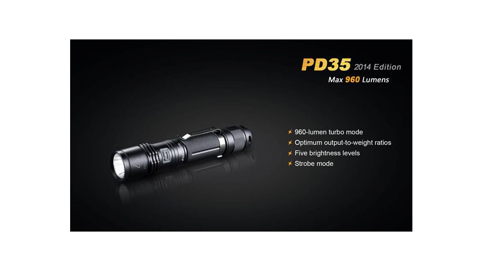 Fenix PD Series 960 Lumens Flashlight, Black PD35XLBK