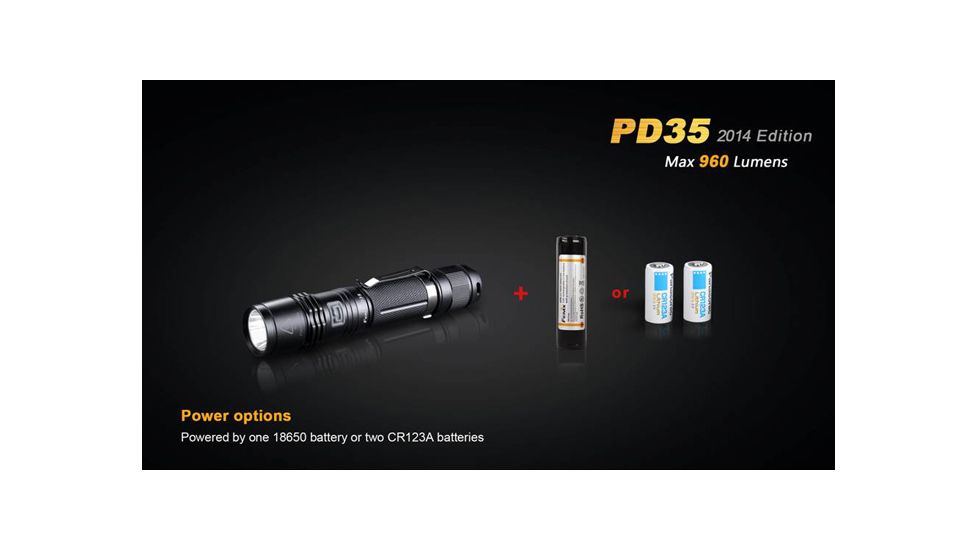Fenix PD Series 960 Lumens Flashlight, Black PD35XLBK