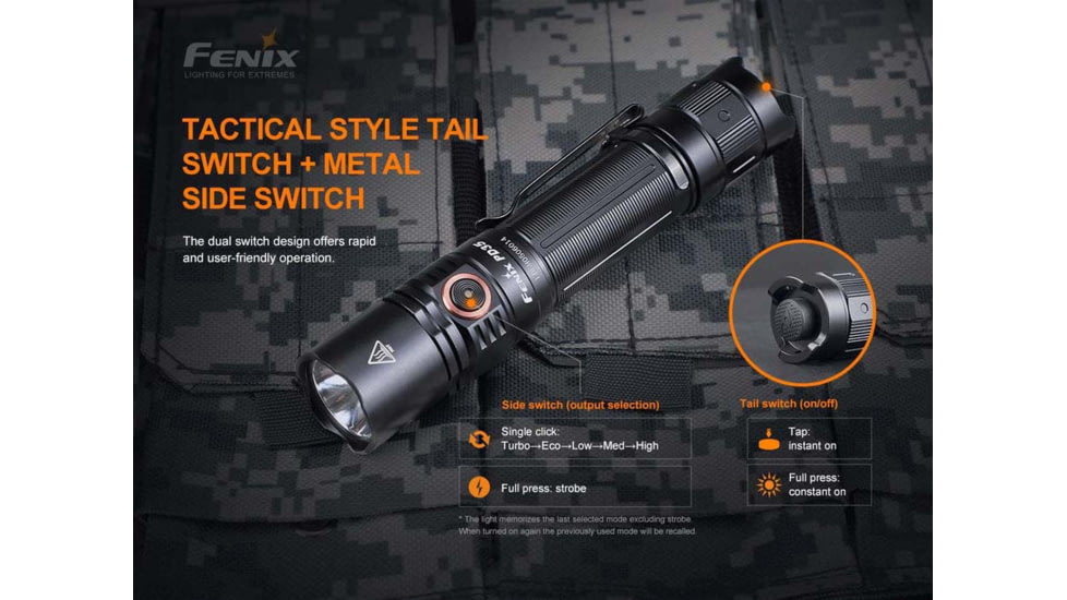 Fenix Pd35 V3.0 Flashlight, 1700 Lumens, Li-ion 18650, LED Luminus SFT40, Black PD35V3BK