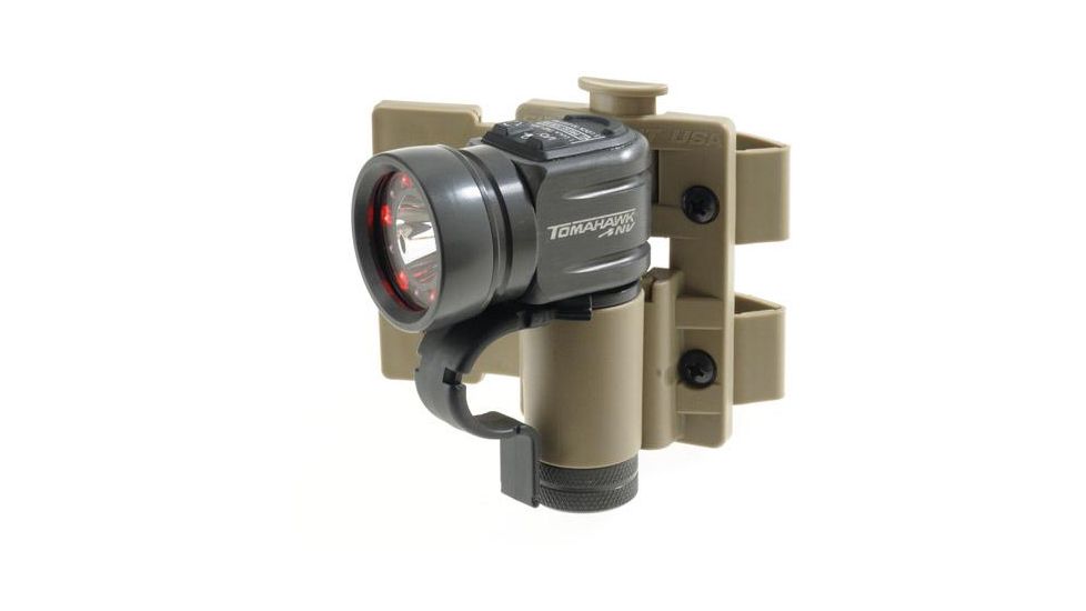 First Light Tomahawk NV Flashlight White/Red/Green/IR LED w/MOLLE Tactical Retention System, Tan 999121-RG-TRS-TN 