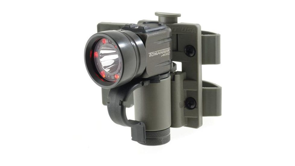 First Light Tomahawk NV Flashlight White/Red/Green/IR LED w/MOLLE Tactical Retention System, Foliage Green 999121-RG-TRS-FG 