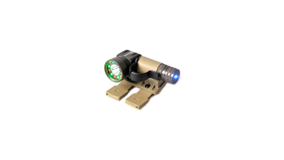 First Light Tomahawk NV Flashlight White/Red/Green/IR LED w/Tomahawk Task Light, Blue &amp; MOLLE Tactical Retention System, Blue 999121-TC3-BL-TRS-BL 