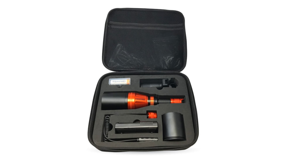 FoxPro Gunfire 3-color Hunting Flashlight Kit with Case, LED Red/White/Green Lights, Black/Orange, GUNFIRE KIT