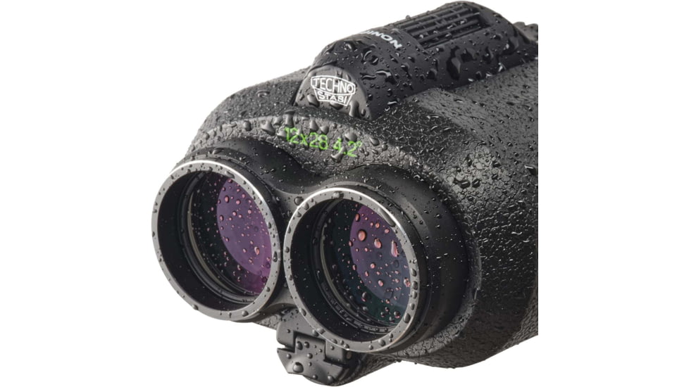 Fujinon Techno-Stabi TS Compact 12x28mm Stabilized Roof Prism Binoculars, Black, 148mm x 109mm x 74mm, 600022986