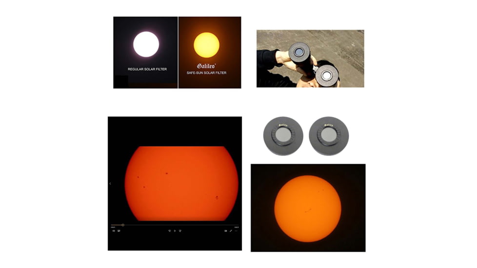 Cassini 15 x 70mm Binoculars Solar Filter Caps w/ Smartphone Adapter, Gray, SS-C1570SF