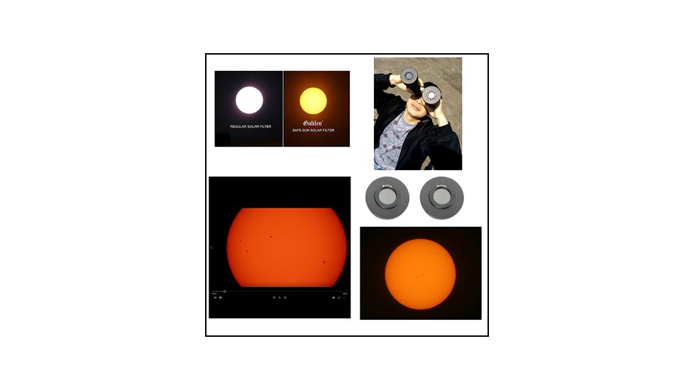 Galileo Binocular 12x50mm &amp; Solar Filter Caps, Black, NSN N, G-1250SF