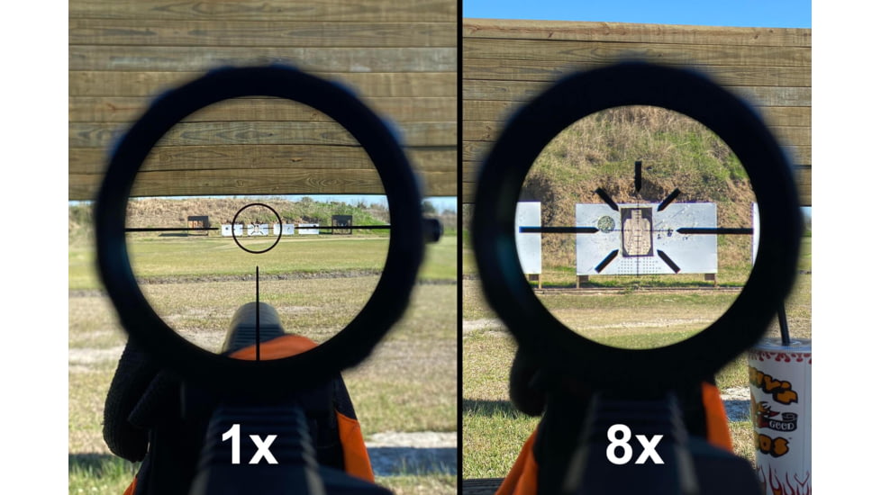 Gideon Optics Guardian LPVO 1-8x24mm 30mm Tube Rifle Scope, First Focal Plane, Illuminated Glass-Etched Reticle, Black, GOG18FFP