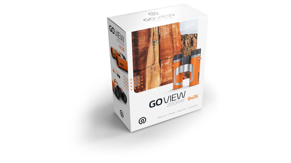 GoView ZOOMR 8x26mm Roof Prism Binoculars, Sunset Orange, 4260527415886