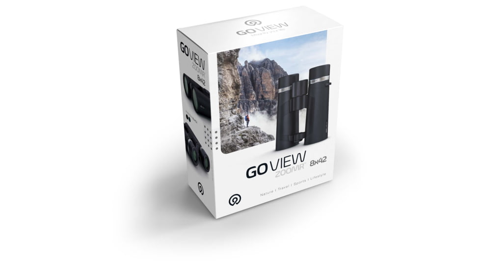 GoView ZOOMR 8x42mm Roof Prism Binoculars, Phantom Black, 4260527415985