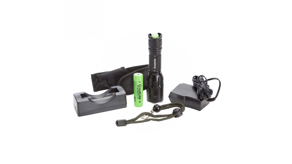 Greatlite Cree LED 400 Lumens E67-E02 Tactical Rechargeable Flashlight Kit, Black EXPE67-E02