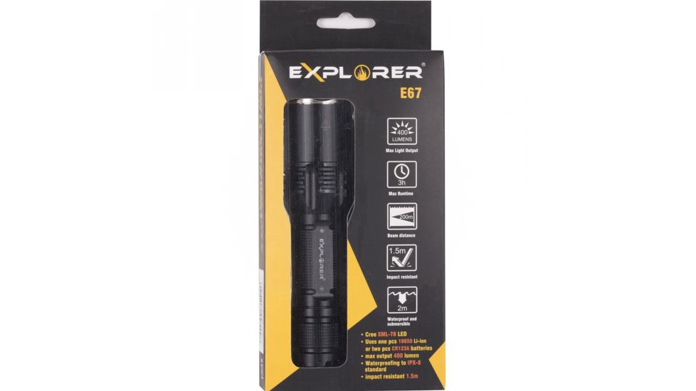 Greatlite Cree LED 400 Lumens E67 Tactical Flashlight, Black, EXPE67