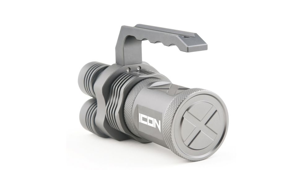 Guard Dog Security Icon - 3000 Lumen Waterproof Tactical Flashlight/Floodlight, 4 Functions, Battery Indicator, Silver TL-GDI3000