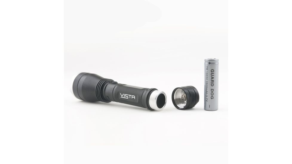 Guard Dog Security Vista 370 Lumen Rechargeable Tactical Flashlight, Black TL-V370 