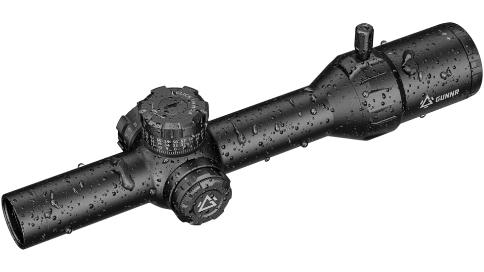 GUNNR Odin 1-6x28mm 34mm Tube FFP LPVO Rifle Scope with Mount and Case, Black, GUNBOXS16