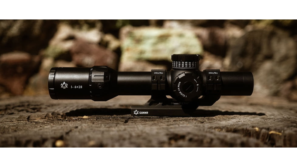 GUNNR Odin 1-6x28mm 34mm Tube FFP Rilfe Scope, Black, FFP162424