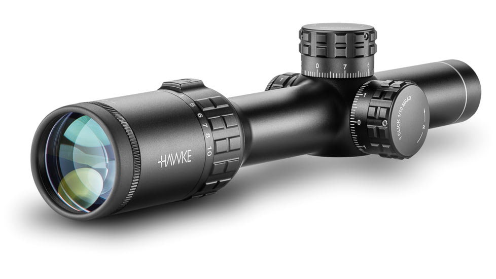 Hawke Sport Optics Frontier 30 Rifle Scope, 1-10x24mm, 30mm, SFP Mil FD Reticle, Black, 18410