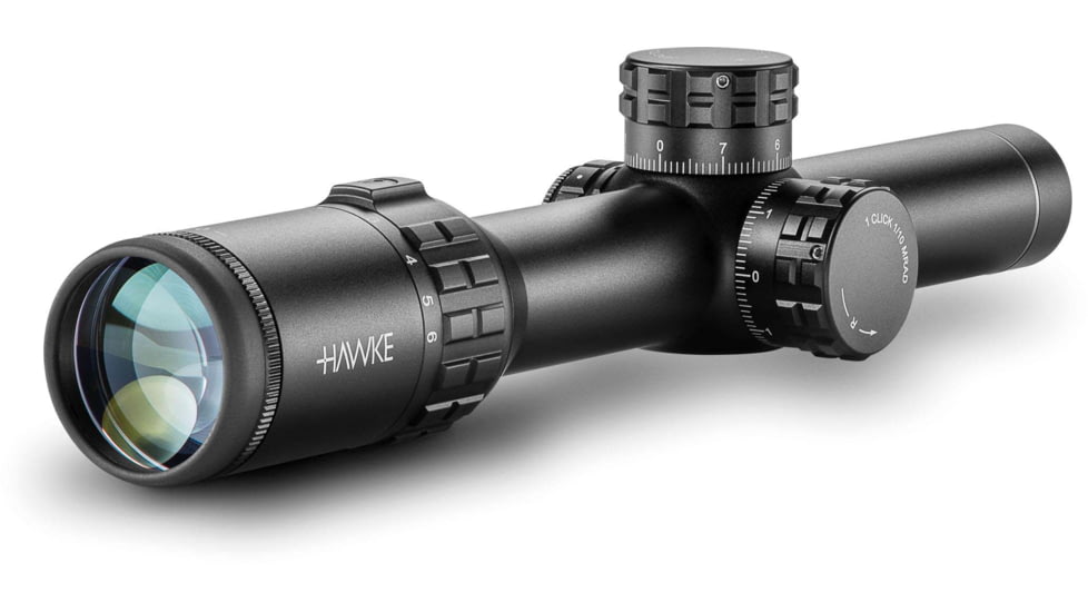 Hawke Sport Optics Frontier 30 Rifle Scope, 1-6x24mm, 30mm Tube, SFP, Tactical Dot IR Reticle, Black, 18402