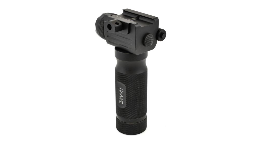 Hawke Sport Optics Red Laser/LED Flashlight Foregrip, CR123A, Red/White, Black, 43111