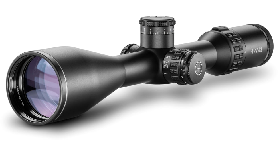 Hawke Sport Optics Sidewinder Rifle Scope, 6-24x56mm, 30mm Tube, FFP, MOA FFP Reticle, Black, 17461