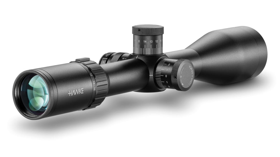 Hawke Sport Optics Vantage 30 WA Rifle Scope, 4-16x50mm, 30mm Tube, Second Focal Plane, .22 LR HV 16x Reticle, Red/Green, MOA Adjustment, Black, 14295