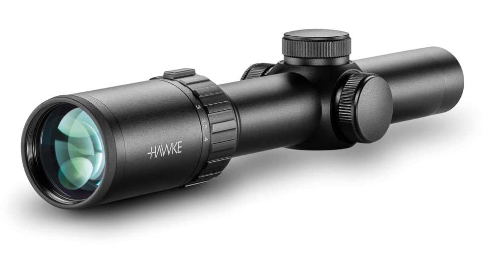 Hawke Sport Optics Vantage Rifle Scope, 1-4x24mm, 30mm Tube, 1/2 MOA, Fiber Dot Reticle, Black, 14500