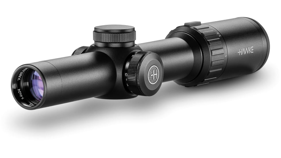 Hawke Sport Optics Vantage Rifle Scope, 1-4x24mm, 30mm Tube, 1/2 MOA, Fiber Dot Reticle, Black, 14500