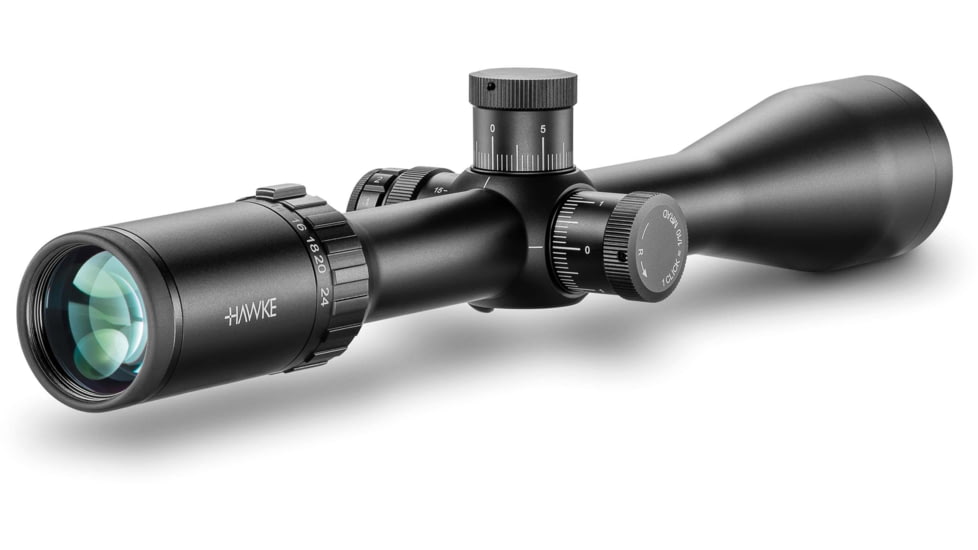 Hawke Sport Optics Vantage Rifle Scope, 6-24x50mm SF, 30mm, FFP, Half Mil Dot IR Reticle, Black, 14304