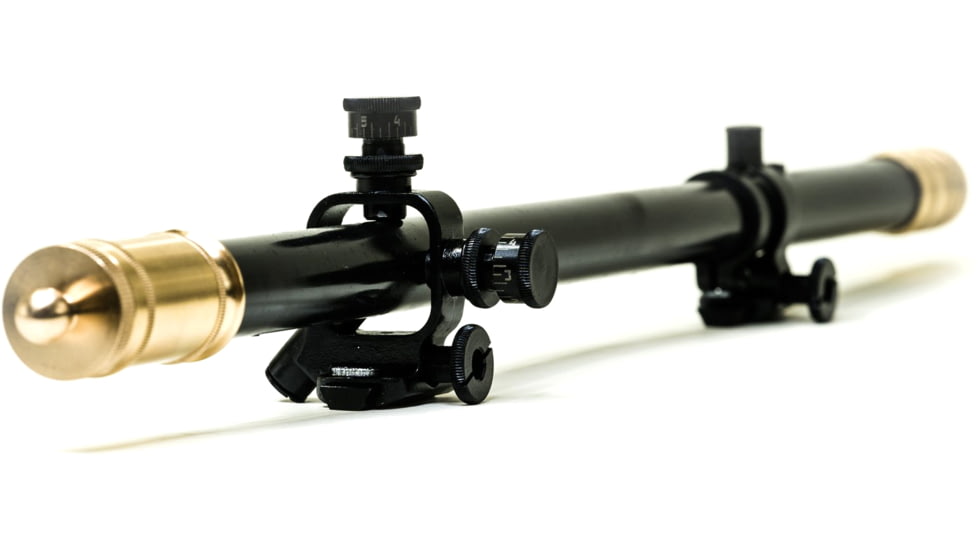 Hi-Lux Malcolm 6x Short Telescopic Rifle Scope, 18in, 3/4 Tube, Fine Cross Reticle with Micrometer Mount and Bases, Matte, Two-Tone Black/Brass, M634181B