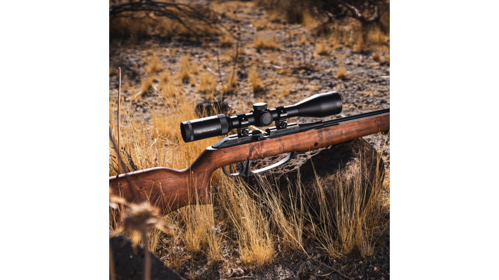 Hi-Lux Optics Sporter 3-12x44mm Rifle Scope, 1in Tube, Side Focus, 1/4 MOA Capped Turrets, Duplex Reticle, Matte Black, SPG312X44D