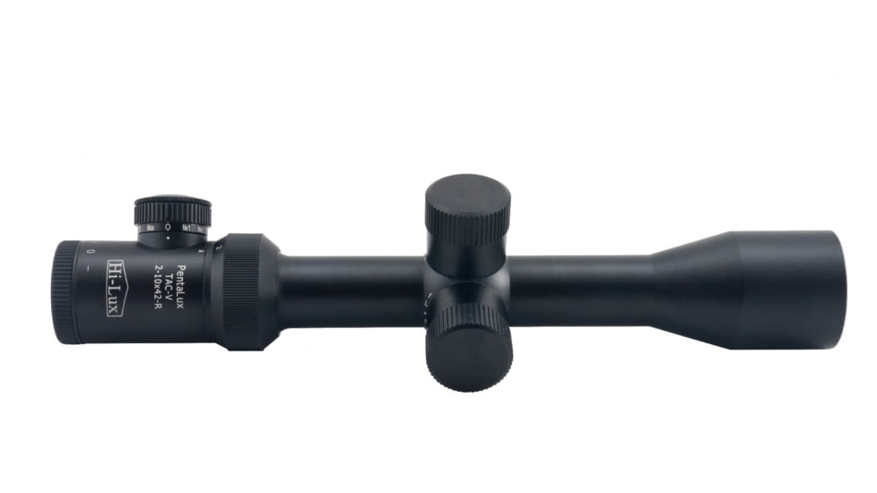Hi-Lux PentaLux TAC-V SFP 2-10x42 Rifle Scope w/ Red Illuminated Ranging Reticle, 30mm Tube, Matte Black, TAC-V SFP210X42-R