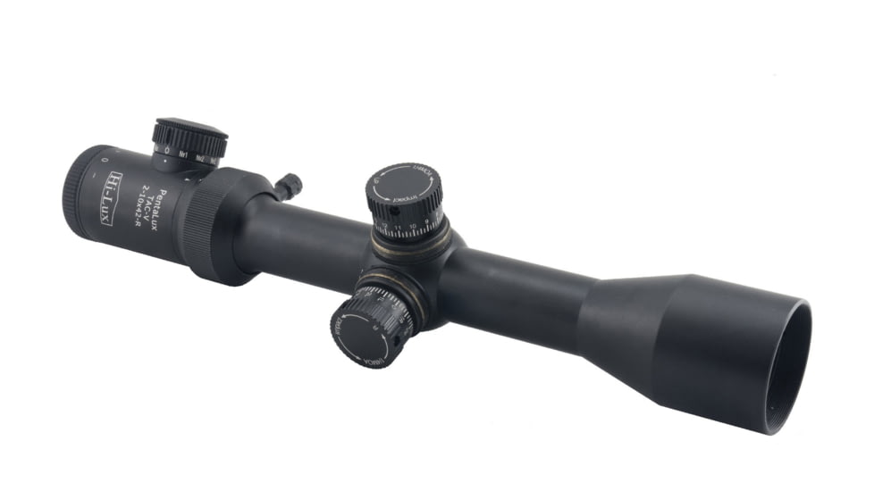 Hi-Lux PentaLux TAC-V SFP 2-10x42 Rifle Scope w/ Red Illuminated Ranging Reticle, 30mm Tube, Matte Black, TAC-V SFP210X42-R